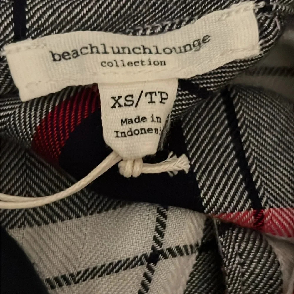 Beach Lunch Lounge Collection Plaid Shirt Long Sleeve Women Size XS - Picture 6 of 7